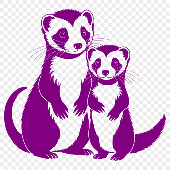 Ferret silhouette in vector format.