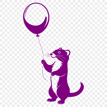 A cartoon-style illustration of a ferret in profile.