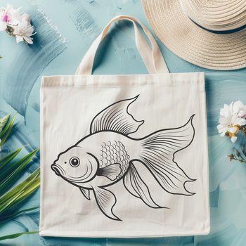 A colorful illustration of a goldfish swimming in water, suitable for digital designs and crafts.