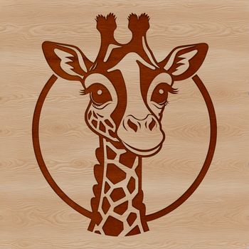 An illustration of a tall, even-toed ungulate with long neck and legs.