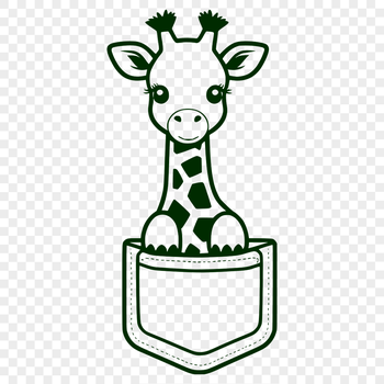 A tall, African savannah animal with long neck and spots, suitable for vector art projects.