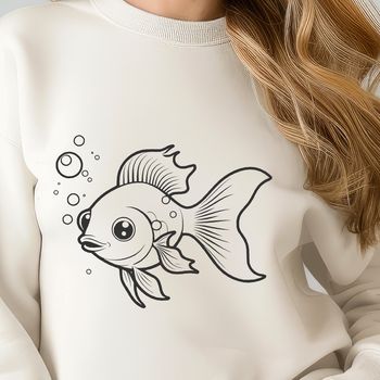 A simple illustration of a goldfish in various poses.