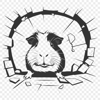 A digital illustration of a guinea pig in a vector format.