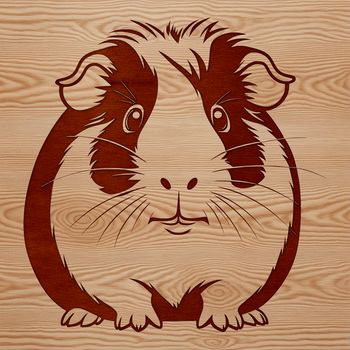 A cartoon illustration of a guinea pig, suitable for clipping out and using in various digital projects.