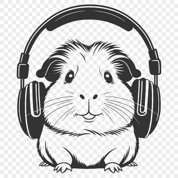 A small furry rodent with large ears, represented as a digital illustration for graphic design and craft projects.