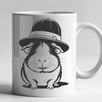 A guinea pig wearing a hat, depicted as a vector graphic.