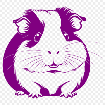A simple illustration of a guinea pig, suitable for clip art use in digital designs.