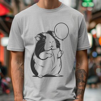 A simple line drawing of a guinea pig in a playful pose, suitable for use as clip art or vector design.