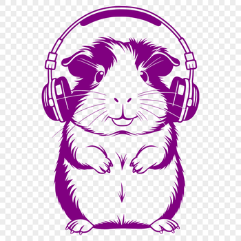 A small, furry guinea pig depicted in a stylized format, suitable for digital use.