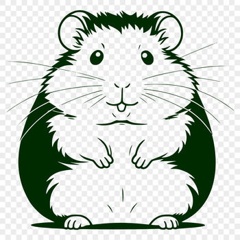 A simple illustration of a hamster in a domestic setting.