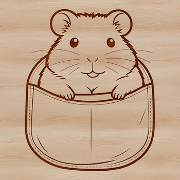 A cute, furry hamster illustration in vector format, suitable for digital designs.