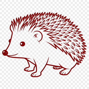 A small, prickly hedgehog illustration in vector format.