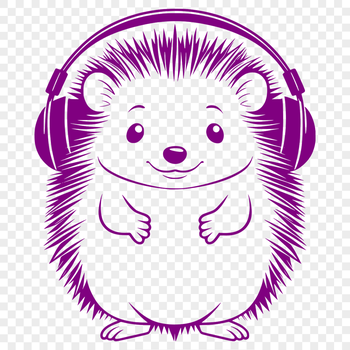 A small mammal with sharp quills, shown in vector format.