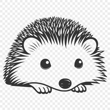 An SVG image of a small mammal with spines, suitable for design projects.