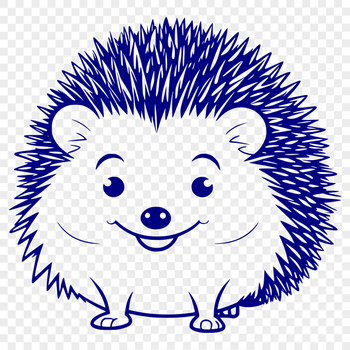 An SVG graphic of a hedgehog designed for use in design software like Illustrator or Procreate.