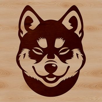 A detailed vector illustration of a Shiba Inu's head, suitable for cutting machines like Cricut.