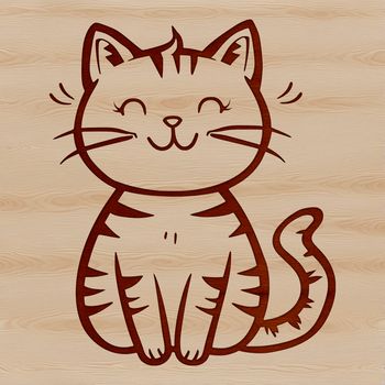 A sitting cat with a playful expression, suitable for clip art or vector design projects.