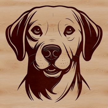 A high-quality illustration of a happy Labrador Retriever's head, suitable for various design applications.