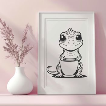 A detailed vector art design featuring a small scale animal.
