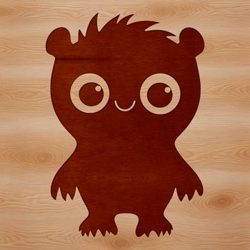 A hand-drawn design of a cute monster character for crafting and design projects.