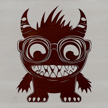 A cute illustration of a monster figure designed as vector art.