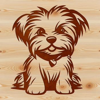 A small-sized dog breed known as a Morkie is depicted in this vector design.