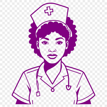 A professional female nurse silhouette in vector design, suitable for various digital applications.