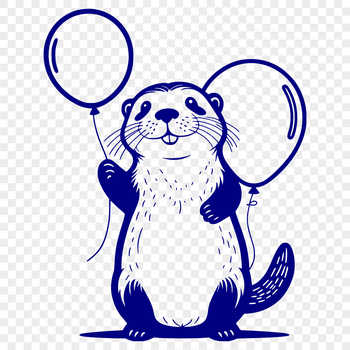 Illustration of a playful river-dwelling mammal, perfect for vector graphics and digital designs.