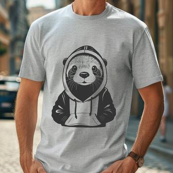 A cartoon otter in a hoody, illustrated as a vector graphic image.