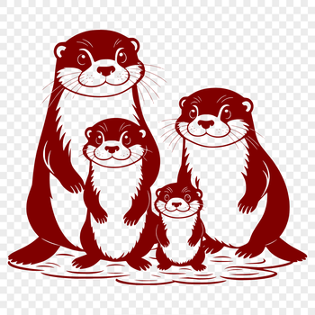 A close-up illustration of a river otter's face, showcasing its distinctive features.