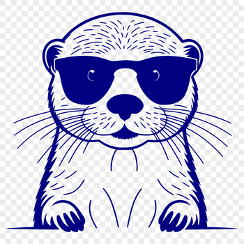 A digital illustration of a smiling otter wearing trendy sunglasses.
