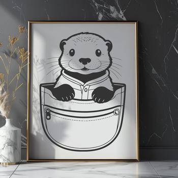 A digital illustration of a playful otter, suitable for use in various design contexts.