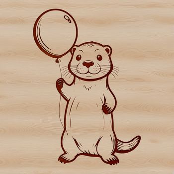 A high-quality illustration of a wild animal, specifically an otter, suitable for vector art designs.