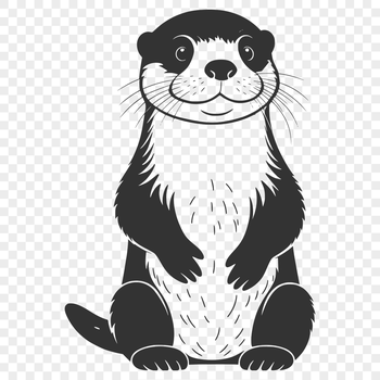 An illustration of a river otter in a natural environment.