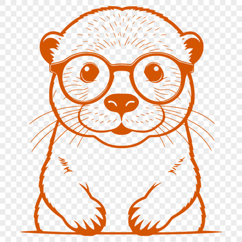 An illustration of a river otter in a naturalistic pose.