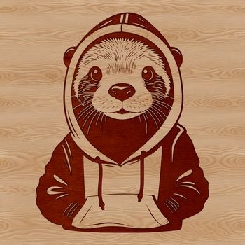 A wild otter in a natural aquatic environment, illustrated as a vector graphic.