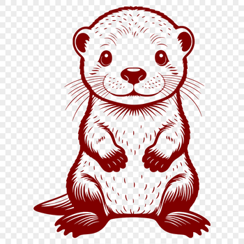 A cartoon-style otter illustration in a digital vector format.