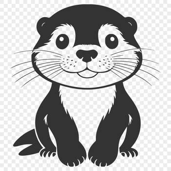 A digital illustration of a mammal known as an otter in a simple, vector format.
