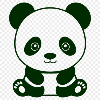 A high-quality vector illustration of a panda in a relaxed pose.