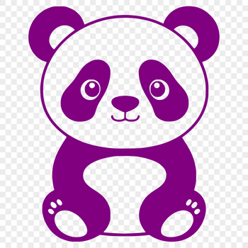 A black-and-white panda bear in a natural habitat, represented as a vector graphic.