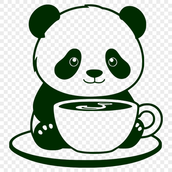 A simple illustration of a wild animal, specifically a panda, suitable for vector design and cutting machine projects.