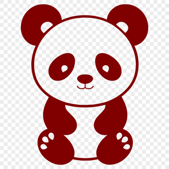 A high-resolution digital illustration of a black and white panda, suitable for vector graphics.