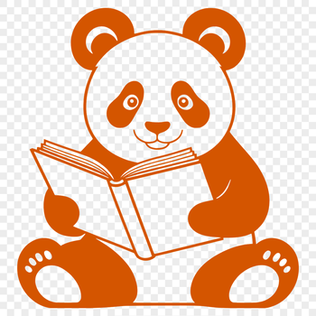 A cartoon illustration of a panda sitting with a book, highlighting the animal's love for reading.