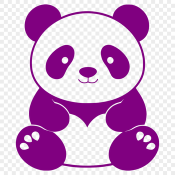 A digital illustration of a wild animal panda in vector format.