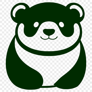 A simple illustration of a wild animal, an Asian black-and-white bear species, designed as vector art.