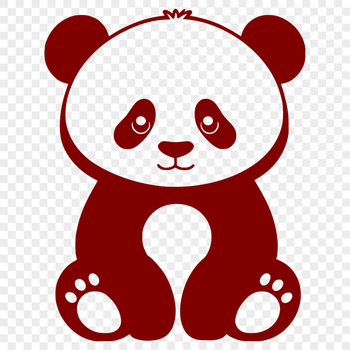 A digital illustration of a cute wild animal, specifically a panda, in vector format.