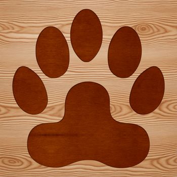 Close-up illustration of animal paw prints in a decorative arrangement.