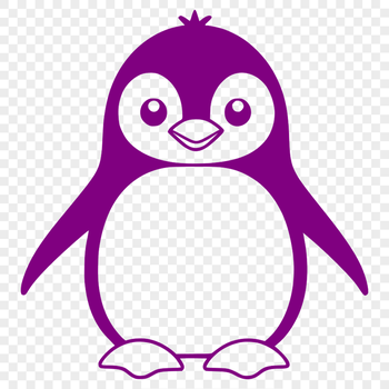 A cartoon-style illustration of a penguin in a vector format, suitable for digital design and crafting.
