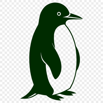 A digital drawing of a bird, specifically a penguin, created as scalable graphics.