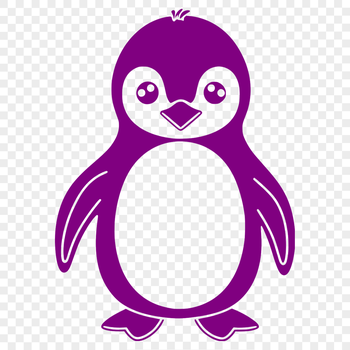 A digital vector drawing of a penguin suitable for commercial and personal projects.